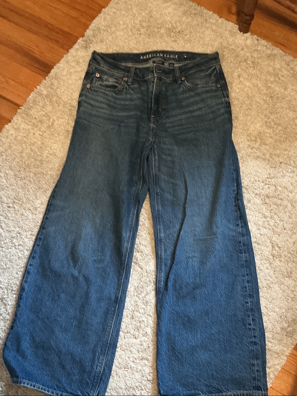 American Eagle Outfitters Wide Leg Blue Jeans